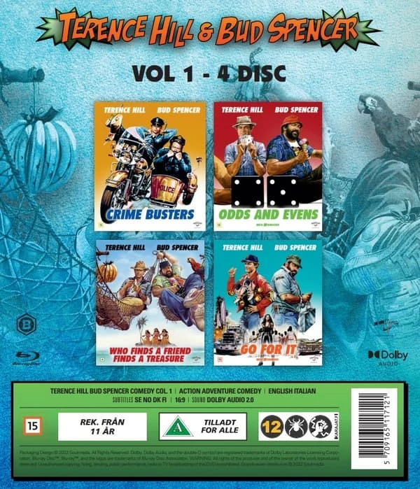 Rialto BUD SPENCER IR TERENCE HILL KOMEDIJOS RINKINYS (4 BLU-RAY DĖŽUTĖS RINKINYS)