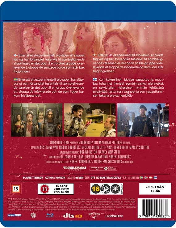Rialto GRIND HOUSE: PLANET TERROR - (Blu-Ray) (Roberto Rodriguezo filmas)