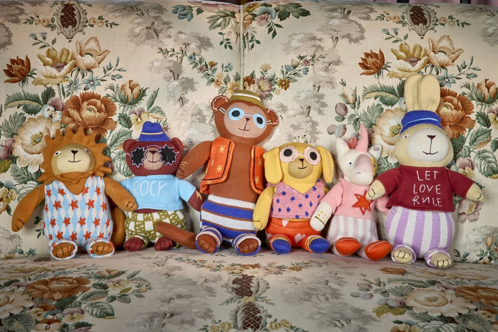 Rice - Vaikiškas megztas minkštas žaislas meškiuko formos - Freddy (KITOY-BEAR)