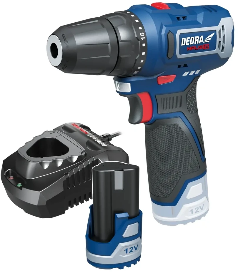 Dedra Rinkinys 12 V „ded7330“ grąžto-suktuvo rinkinys + „ded7302“ įkroviklis + „ded7320 2,0 Ah“ akumuliatorius