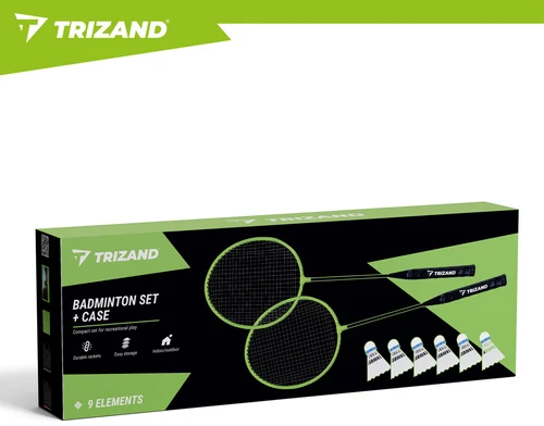 Badmintono rinkinys dėkle - 9 dalys Trizand
