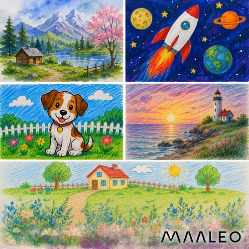 Dėlionė Paveikslų rinkinys lagamine - Maaleo astronautas