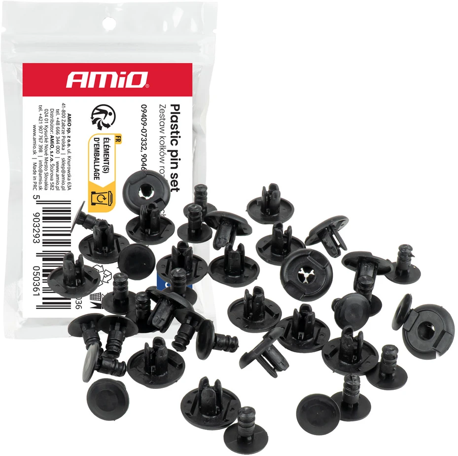 Rinkinys kołków rozporowych 10 mm ? 6.5 mm 20szt. amio-05036