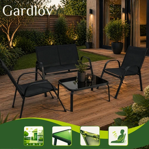 Balcony furniture set - juodas Gardlov