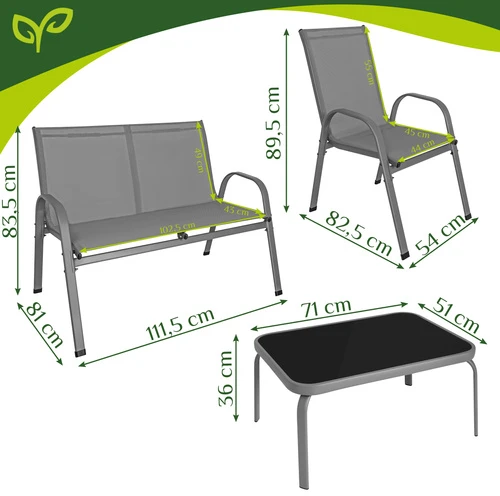 Balcony furniture set - pilka Gardlov