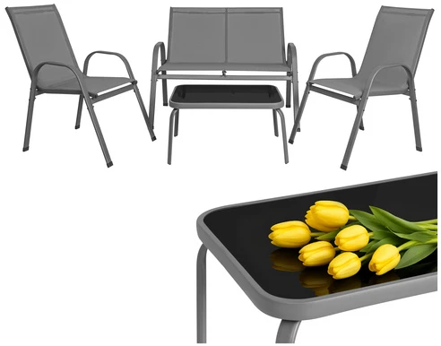Balcony furniture set - pilka Gardlov
