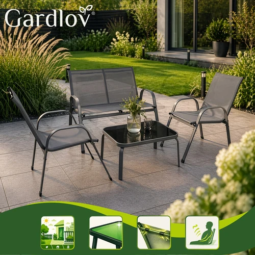 Balcony furniture set - pilka Gardlov