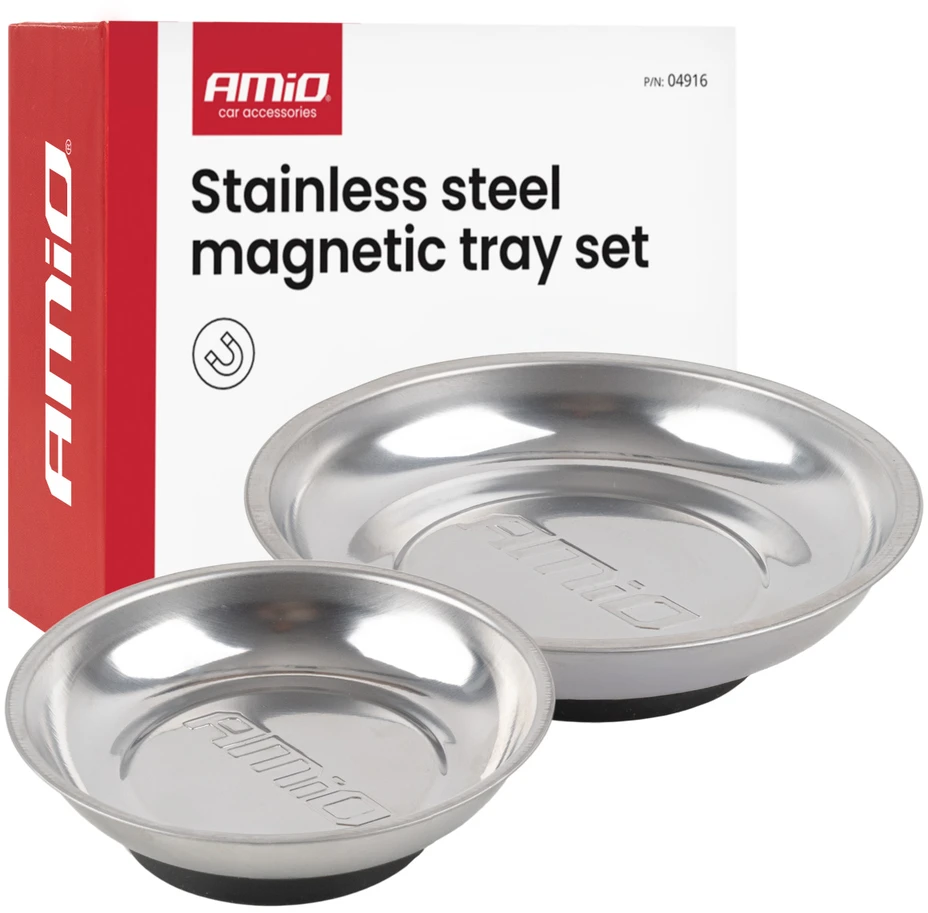 Nerūdijančio plieno magnetinių padėklų rinkinys, 110 ir 150 mm AMIO-04916