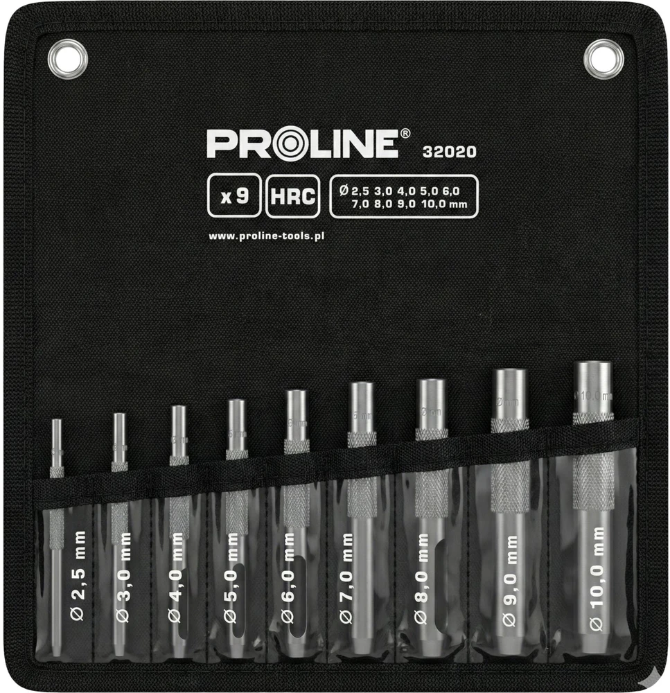 Rinkinys przebijaków do skóry 9 vnt 2.5 - 10.0mm hrc proline