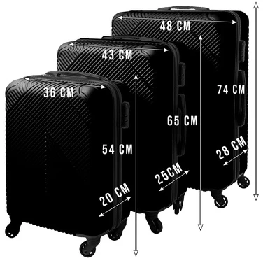 3-in-1 suitcase set - juodas Trizand 26661
