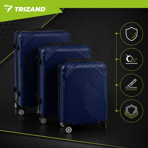 3 viename lagaminų rinkinys - tamsiai mėlynas mėlynas Trizand 26664