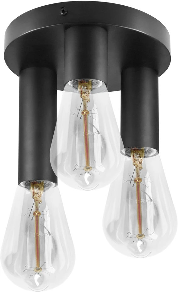 Orno RIO SP 3, sieninis-lubinis šviestuvas, E27, max. 3x60W, IP20, juodas, apvalus