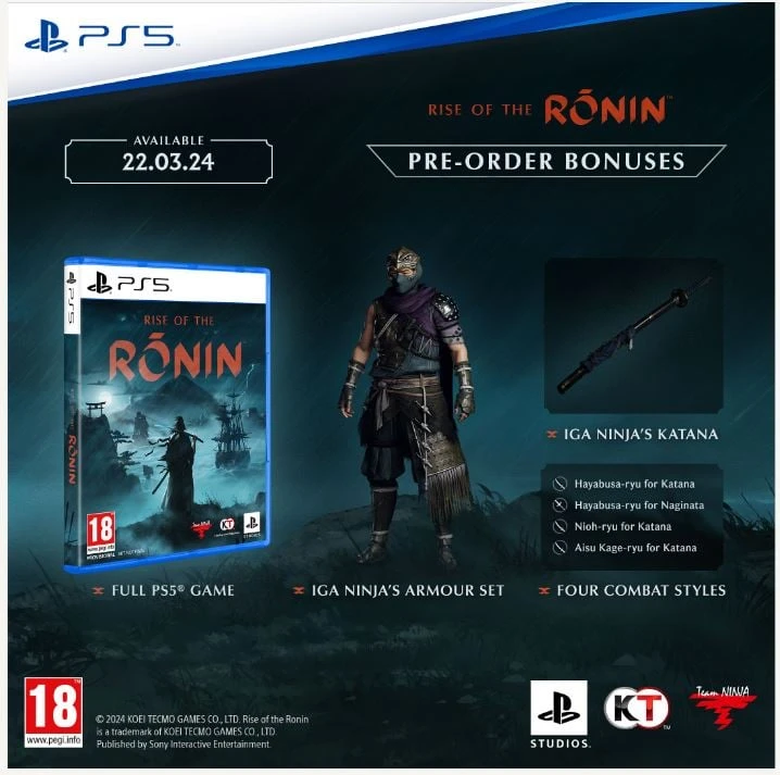 Rise Playstation Studios Ronin PS5 iškilimas