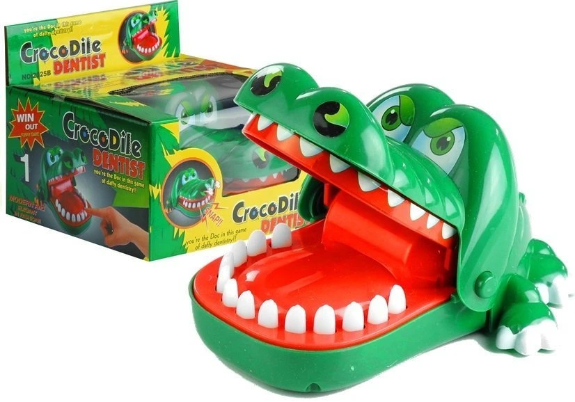 Lean Toys Žaidimas krokodilas dantistas juokingas pirštų įkandimas