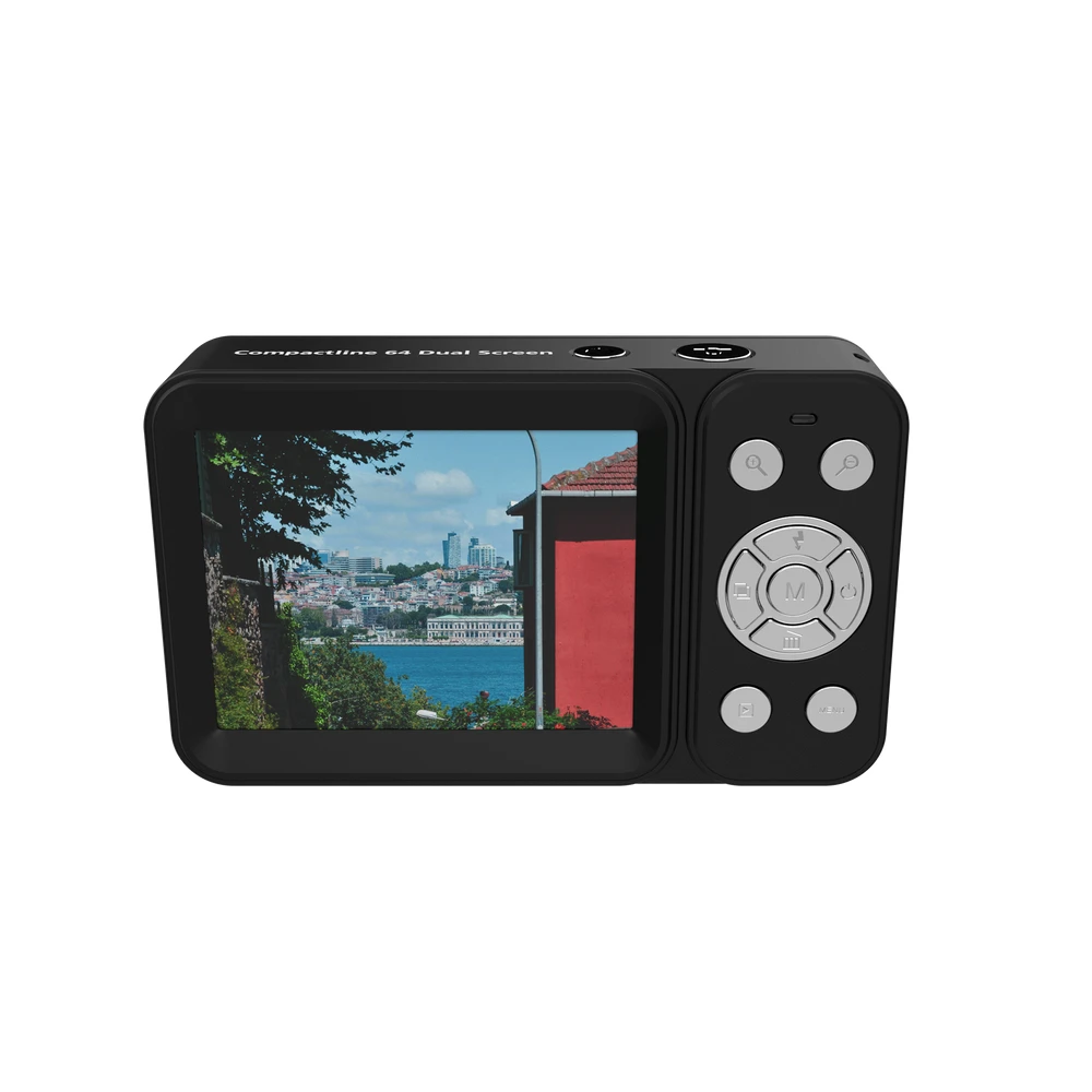 „Rollei“ – „Compactline“ dviejų ekranų skaitmeninė kamera – 64 MP – 4K