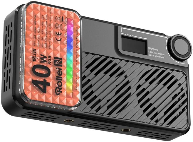 „Rollei“ – kompaktiškas LED nuolatinis apšvietimas, 40 W, RGB