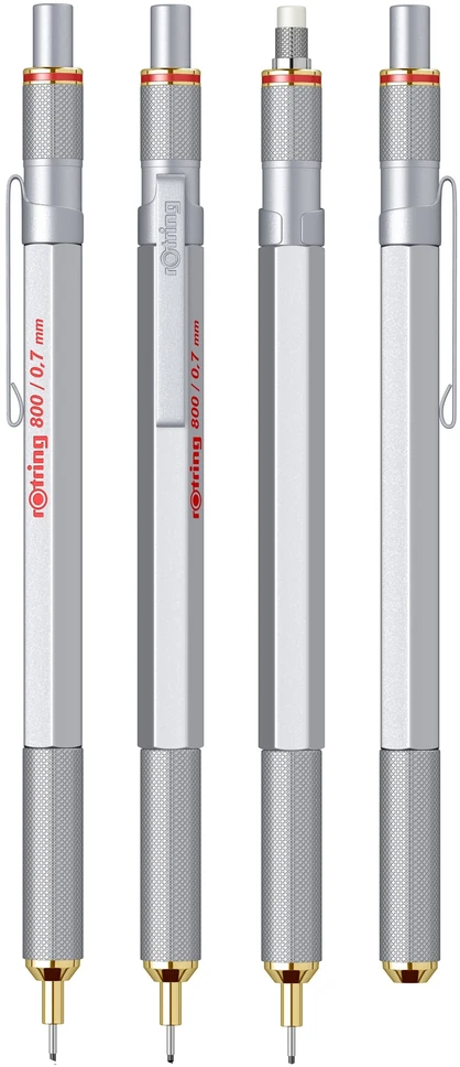 Rotring - 800 mechaninis pieštukas - sidabrinis - 0,7 mm