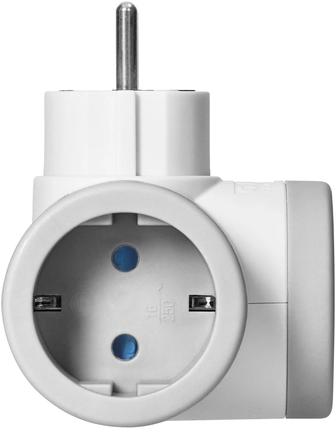 Orno Rozgałęźnik 2P+Z (Schuko) skirstytuvas su 2xUSB įkrovikliu, greitas įkrovimas, baltai pilkas