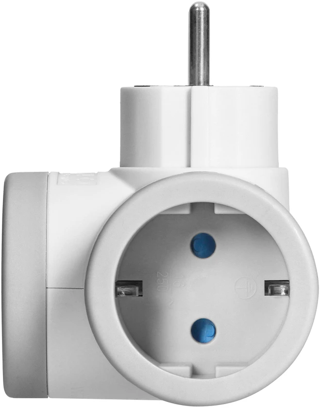 Orno Rozgałęźnik 2P+Z (Schuko) skirstytuvas su 2xUSB įkrovikliu, greitas įkrovimas, baltai pilkas