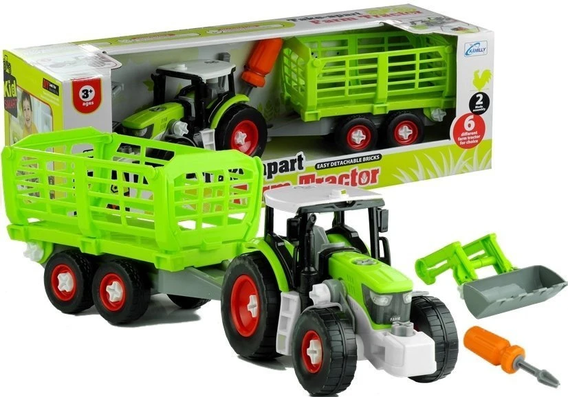 Lean Toys Traktorius su atvira priekaba 43 cm