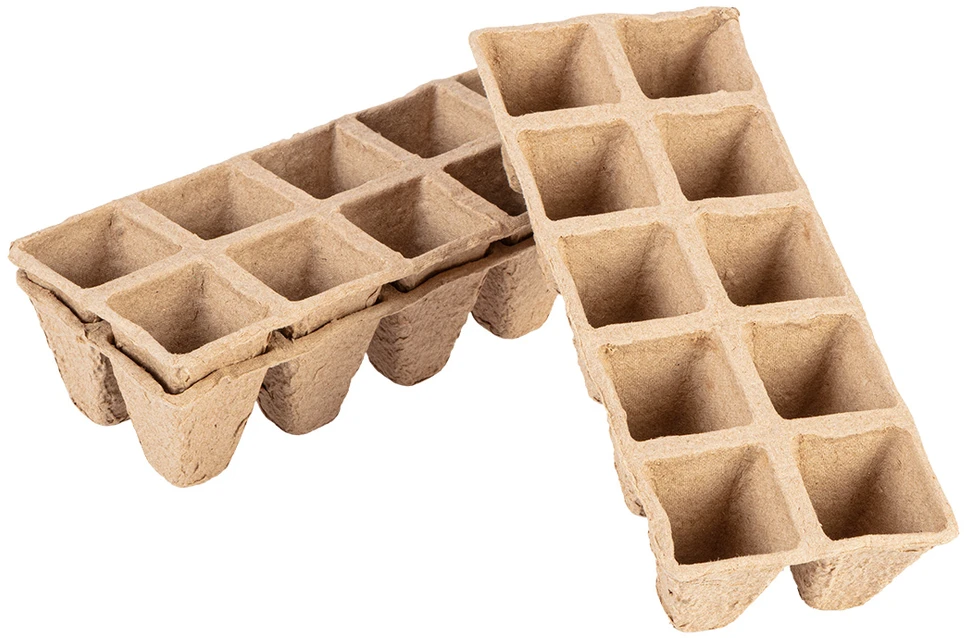 Rozsadniki Mažos durpių sėklų guoliai (2x5 skylės) 22 x 8,5 x 5,5 cm, 10 vnt.