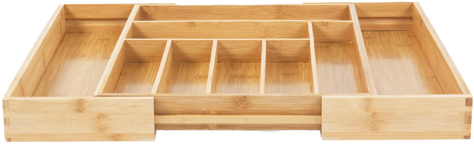 Rozsuwany „GreenBlue“ ištraukiamas bambukinis stalo įrankių organizatorius, 325–500 x 430 x 45 mm, GB379