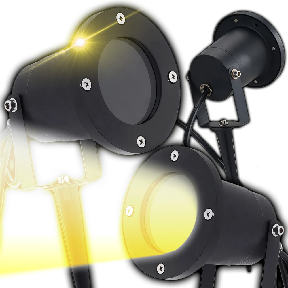 2x 2 x LED sodo šviestuvai, įleidžiami prožektoriai su laidu sodui, metaliniai, IP65