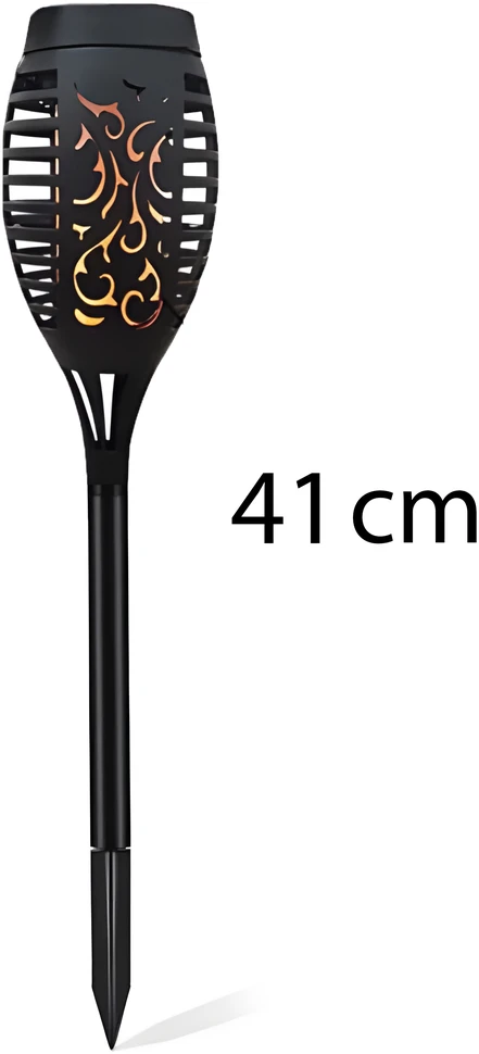 8x saulės energija varomos sodo lempos su LED žibintuvėliais ir liepsnos efektu