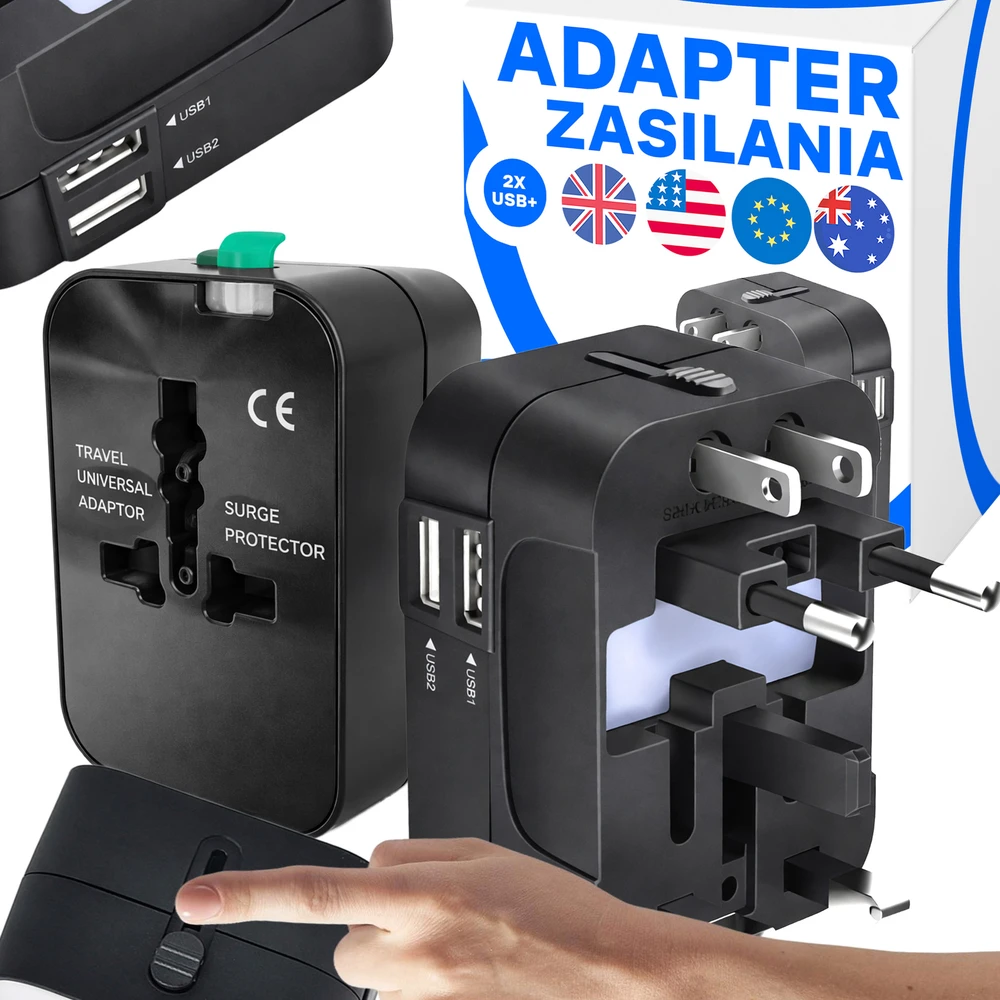 RTO Adapteris universalus przejściówka gniazda podróżna 240 v wielofunkcyjna usb er1047