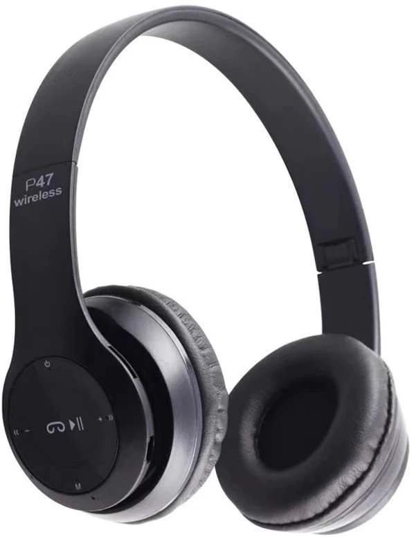 Słuchawki Ausinės Belaidės ausinės p47 „Bluetooth“ mikrofonas mp3-e142 juodos