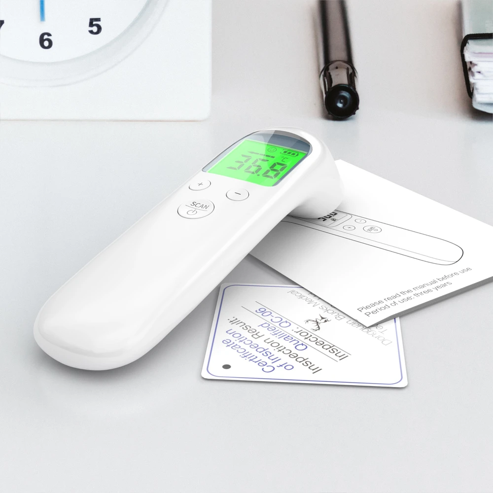 Bekontaktis LCD infraraudonųjų spindulių termometras, elektroninis, tikslus, 3 spalvų