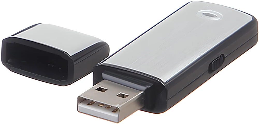 USB diktofonas su nuimtu dangteliu