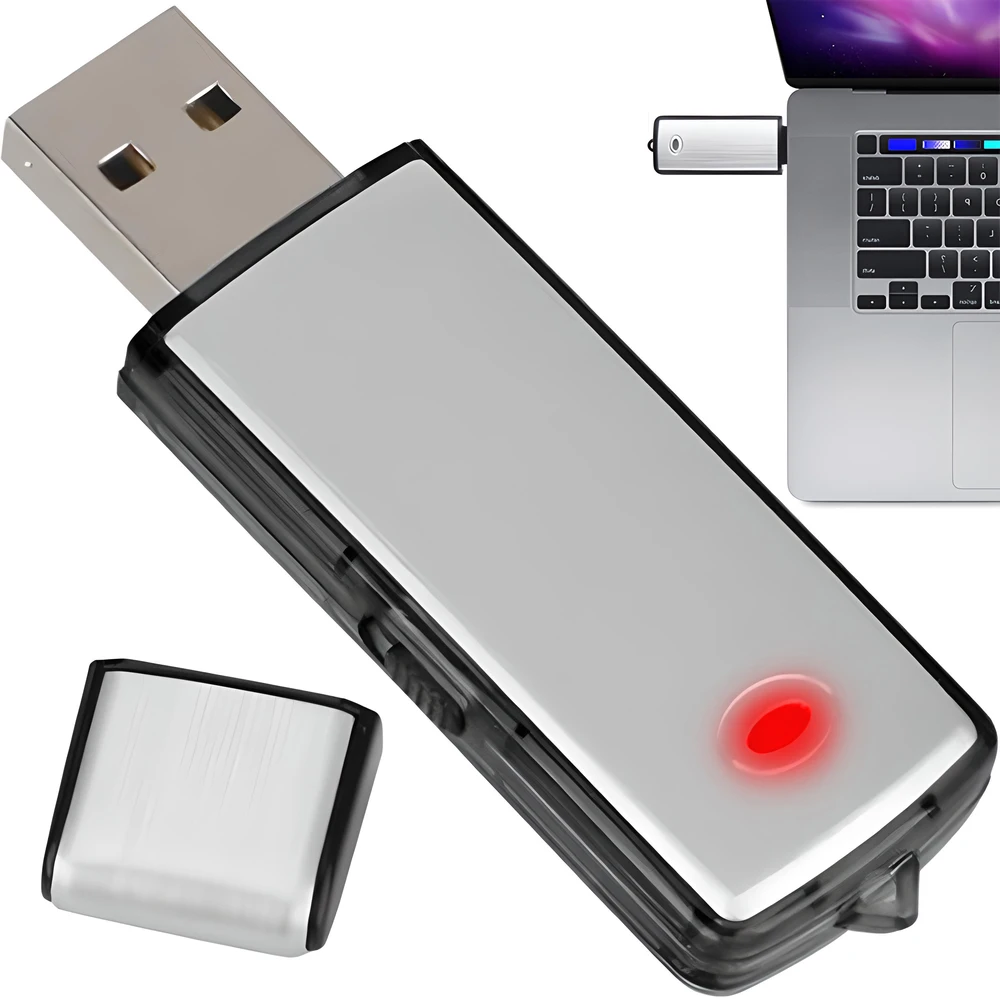 Dyktafon Diktofonas Šnipinėjimo balso įrašymo įrenginys, mini pasiklausymo, USB atmintinė, 8 GB, 16 valandų atmintis - E285
