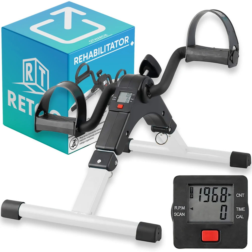 Rowerek Dviratukas „Rotor“ treniruoklis, reabilitacinis dviratis, 2 viename, sulankstomas, LCD, treniruoklis - sr262