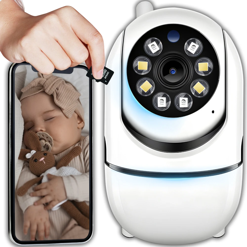 Niania Elektroninis kūdikių stebėjimo įrenginys „Full HD“ kamera, besisukantis, belaidis, su judesio jutikliu -e936-1
