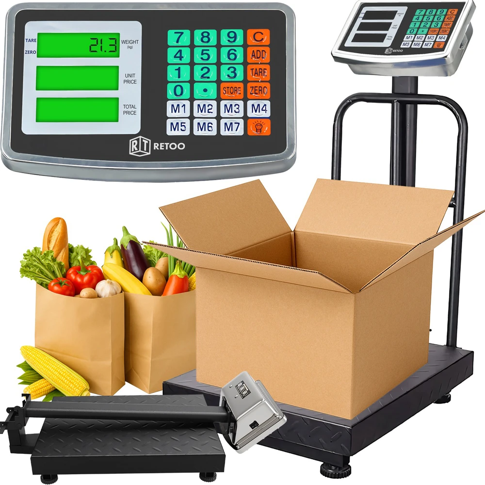 Kontener Konteinerinės elektroninės sandėlio svarstyklės, prekybos platforma, 150 kg, tikslios, prekėms - ER1256