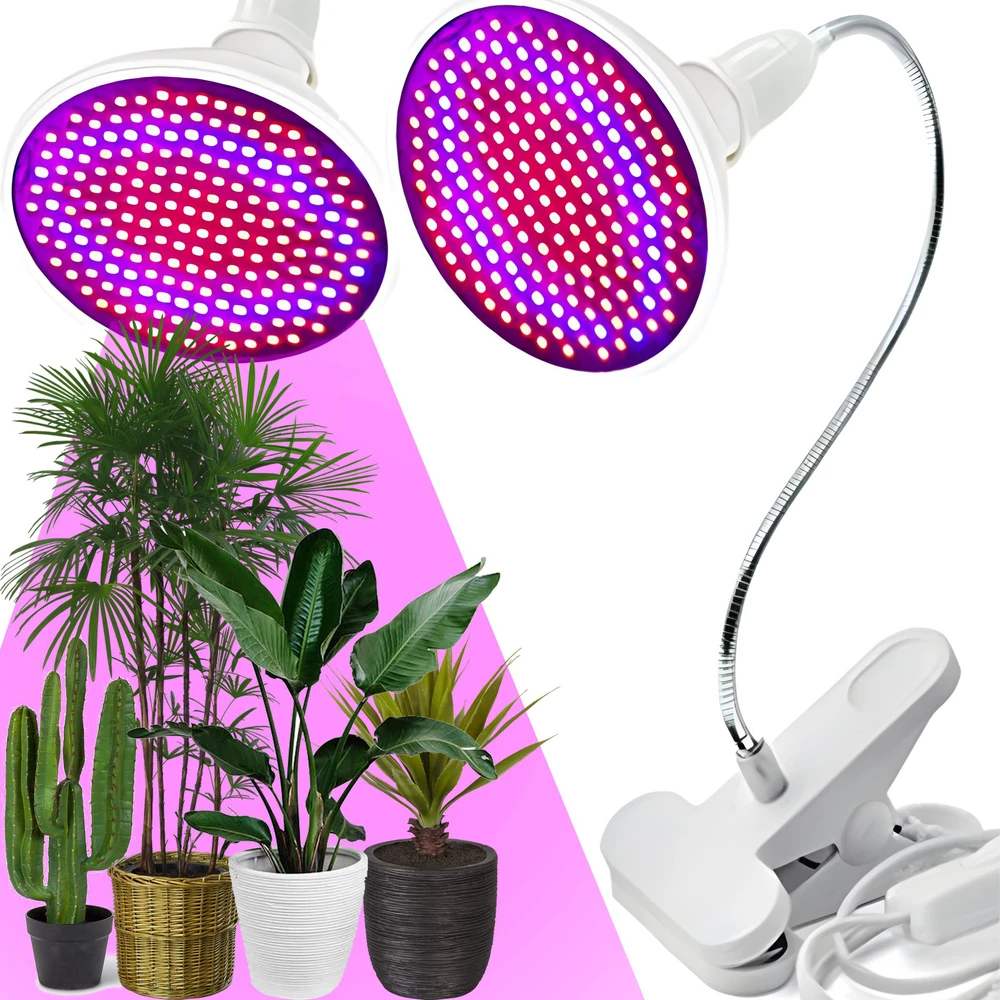 Lampa Augalų augimo lempa 200 LED auginimo panelės spaustukas 20 W E27 sriegis kilnojamas -E563