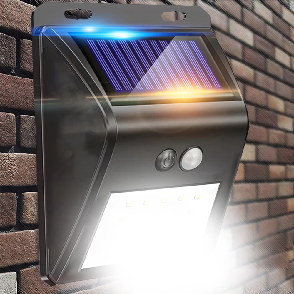 RTO LED saulės lempa su judesio ir prieblandos jutikliais, lauko, skirta sodui, 20 LED, IP65 - E006