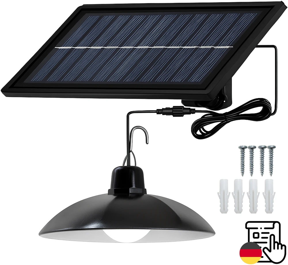 Lampa Saulės energija varomas pakabinamas sodo sietynas, atsparus vandeniui, 12 W - E896