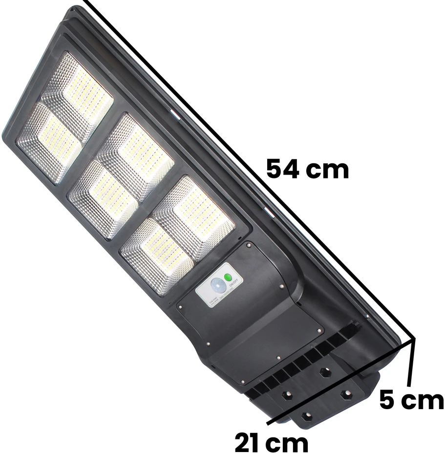 Lampa LED gatvės šviestuvas su saulės energija varomas žibintas 270 W + nuotolinio valdymo pultas + baterijų rinkinys E308