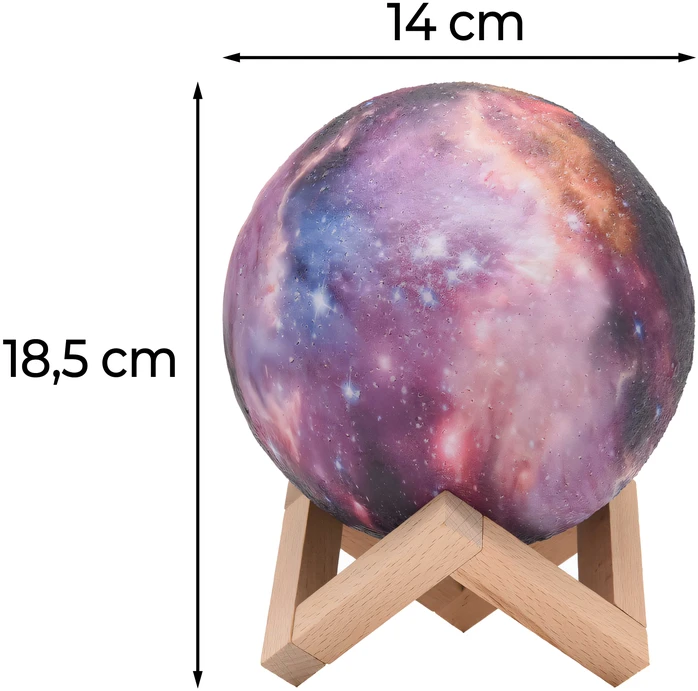 Lampka Naktinė lempa, mėnulio šviesa, šviečianti 3D mėnulio šviesa, RGB nuotolinio valdymo pultas, LED šviesa, mėnulio šviesa