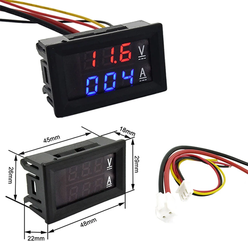 Maduł 2 viename skydinis matuoklis: voltmetras + ampermetras