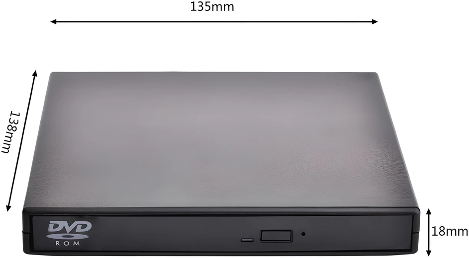 RTO Išorinis CD-R/DVD-ROM/RW įrenginys USB 2.0, CD įrašytuvas, nešiojamas grotuvas -E035