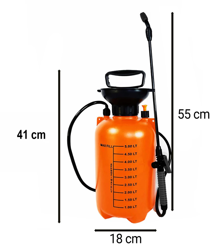Opryskiwacz Rankinis slėginis sodo purkštuvas augalams, ilgas laidas, 5 l