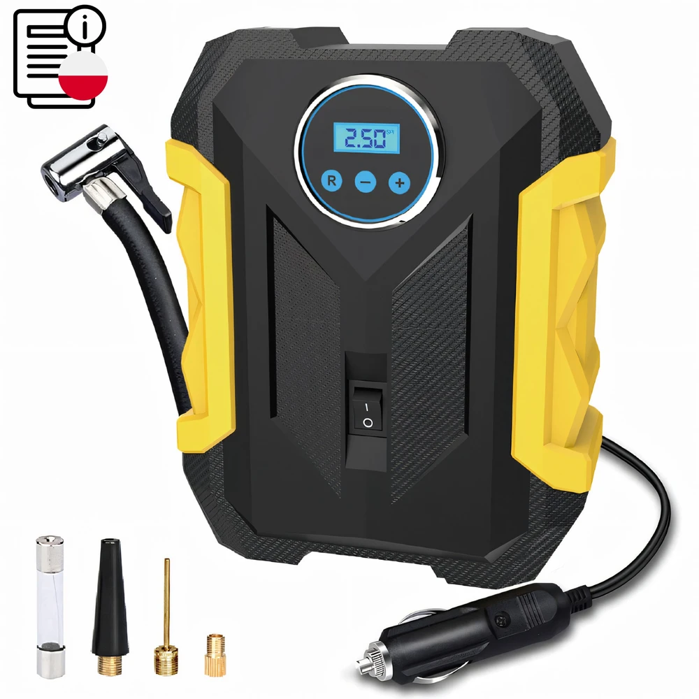 Pompka- Elektrinis siurblys, automobilio kompresorius, padangų kompresorius 12v LCD LED -ER1252
