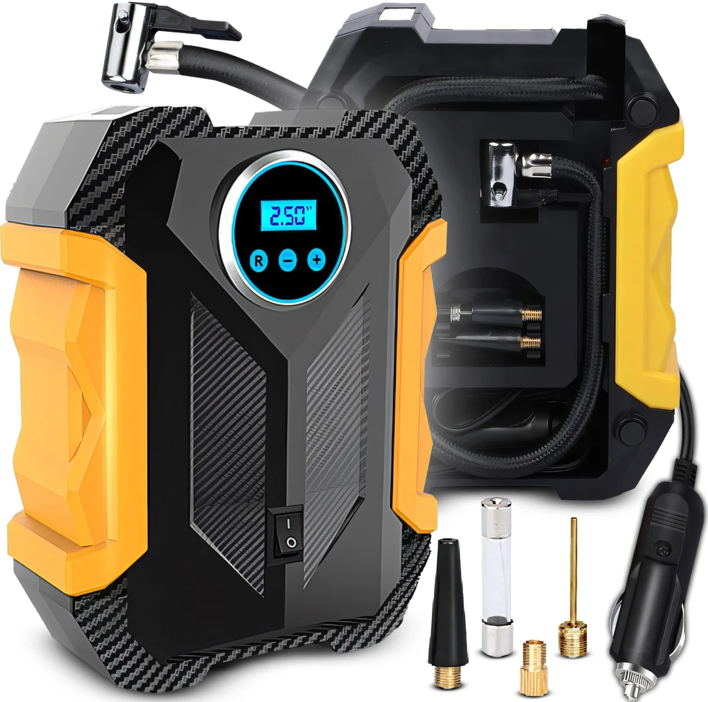 Pompka- Elektrinis siurblys, automobilio kompresorius, padangų kompresorius 12v LCD LED -ER1252