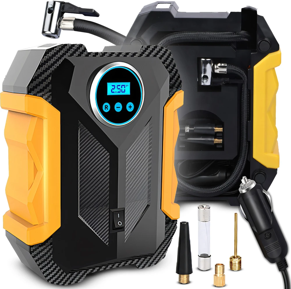 Pompka- Elektrinis siurblys, automobilio kompresorius, padangų kompresorius 12v LCD LED -ER1252