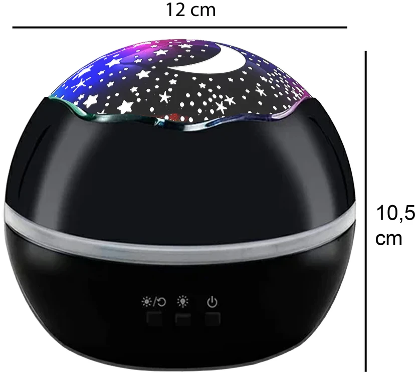 Žvaigždėto dangaus projektoriaus besisukanti LED naktinė lemputė
