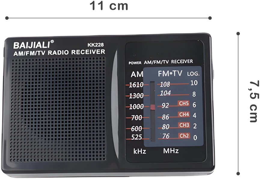 Baijiali Radio Virtuvės radijo konstrukcinė baterija FM AM lizdas maža kišeninė baterija