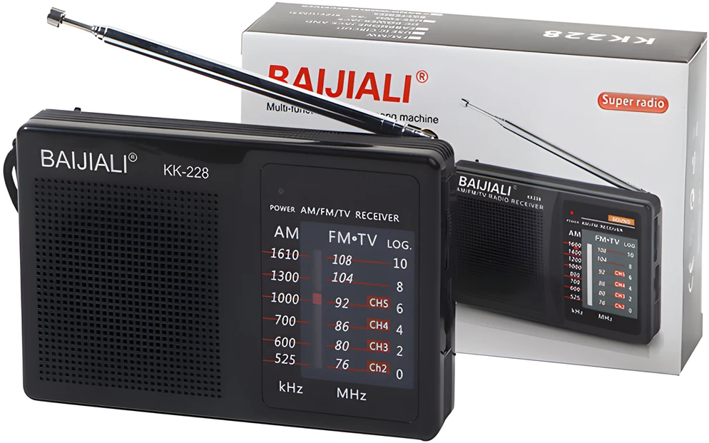 Baijiali Radio Virtuvės radijo konstrukcinė baterija FM AM lizdas maža kišeninė baterija